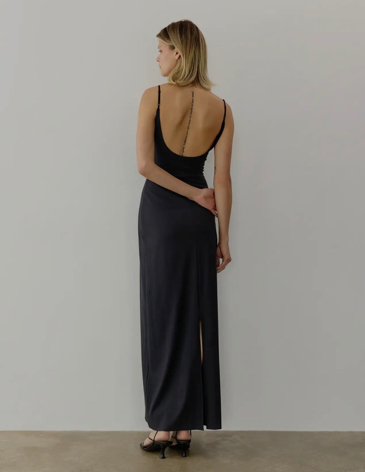 black maxi dress