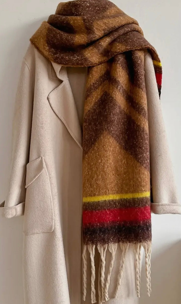 brown oversized scarf