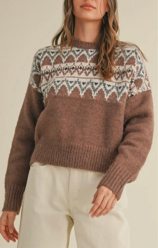 aztec brown sweater