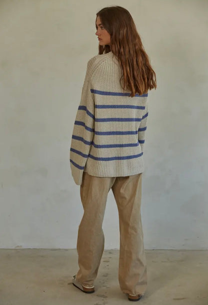 oversized striped sweater