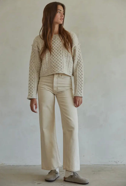 cream cropped sweater