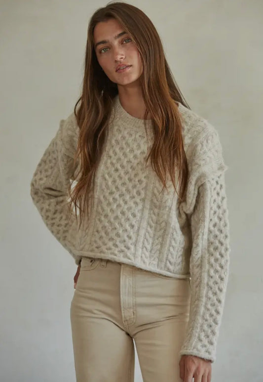 cream cropped sweater