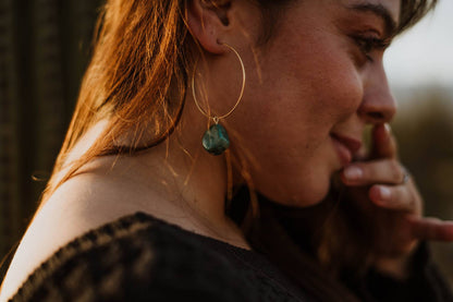 Turquoise Stone Hoops